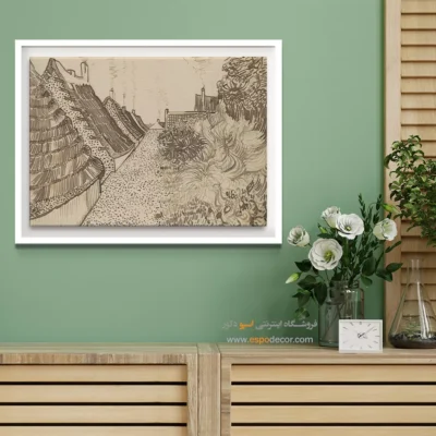 خرید تابلو معروف خارجی - خیابان در سنت ماریس د لا مر – تابلو نقاشی های ون گوگ - اسپو دکور