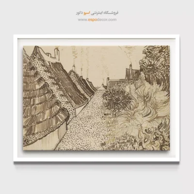 خرید تابلو معروف خارجی - خیابان در سنت ماریس د لا مر – تابلو نقاشی های ون گوگ - اسپو دکور