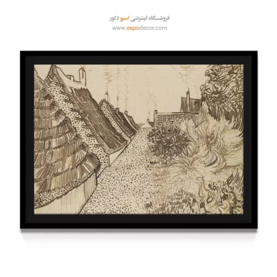 خرید تابلو معروف خارجی - خیابان در سنت ماریس د لا مر – تابلو نقاشی های ون گوگ - اسپو دکور