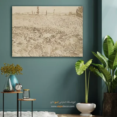 خرید تابلو نقاشی معروف جهان - گندم زار – تابلو نقاشی های ون گوگ - اسپو دکور