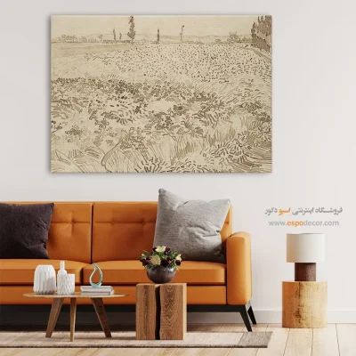خرید تابلو نقاشی معروف جهان - گندم زار – تابلو نقاشی های ون گوگ - اسپو دکور