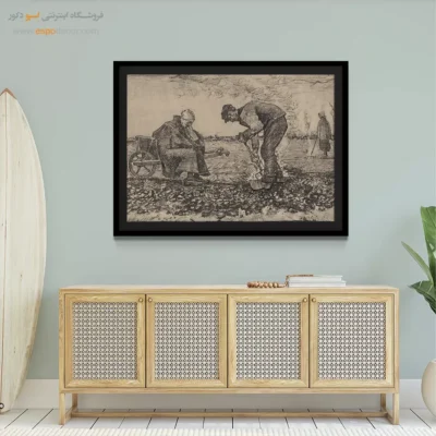 خرید تابلو تزئینی خارجی - سوزاندن علف های هرز – تابلو نقاشی های ون گوگ - اسپو دکور