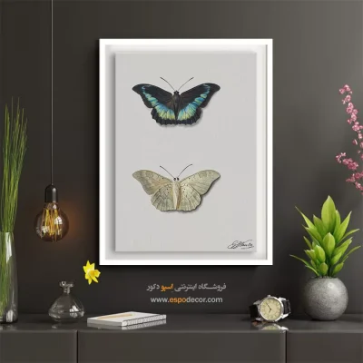 پوستر خارجی - بالا و پایین یک پروانه – تابلو پوستر وینتیج - اسپو دکور
