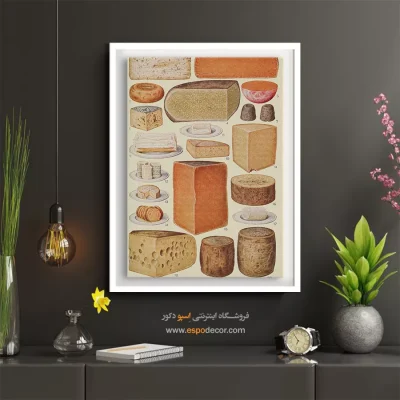 تابلو بوم خارجی - پنیرها – تابلو پوستر وینتیج - اسپو دکور