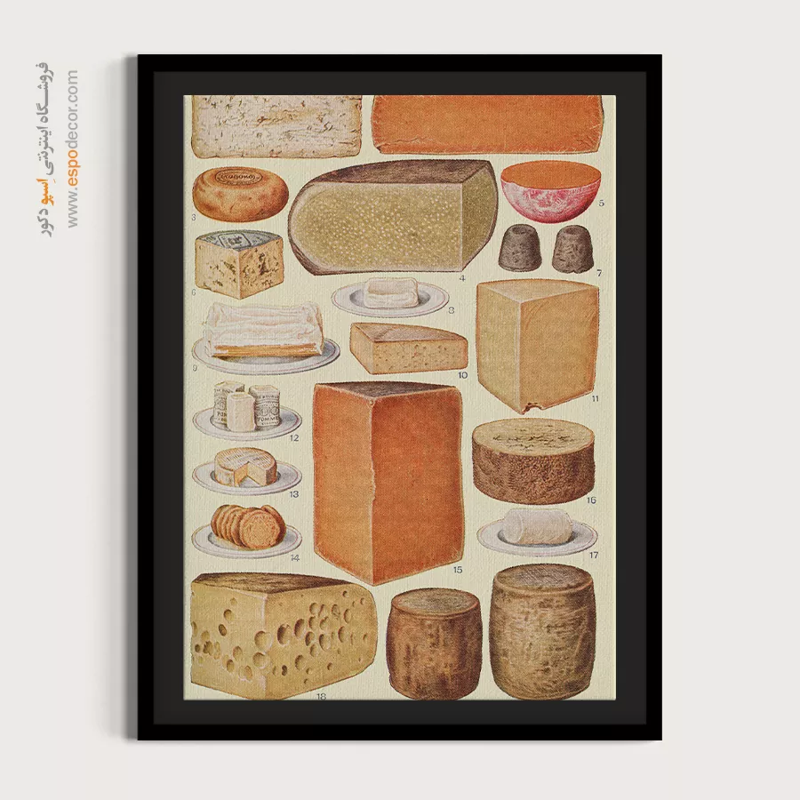 تابلو بوم خارجی - پنیرها – تابلو پوستر وینتیج - اسپو دکور