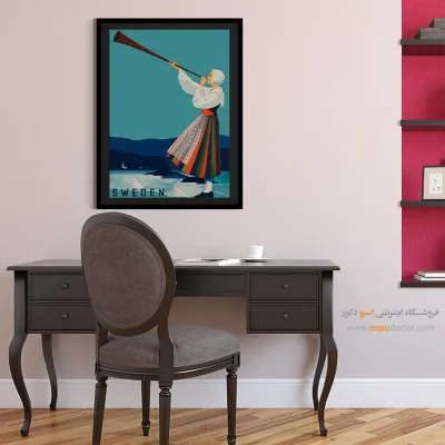 تابلو هنری خاص - پوستر مسافرتی قدیمی سوئدی – تابلو پوستر وینتیج - اسپو دکور