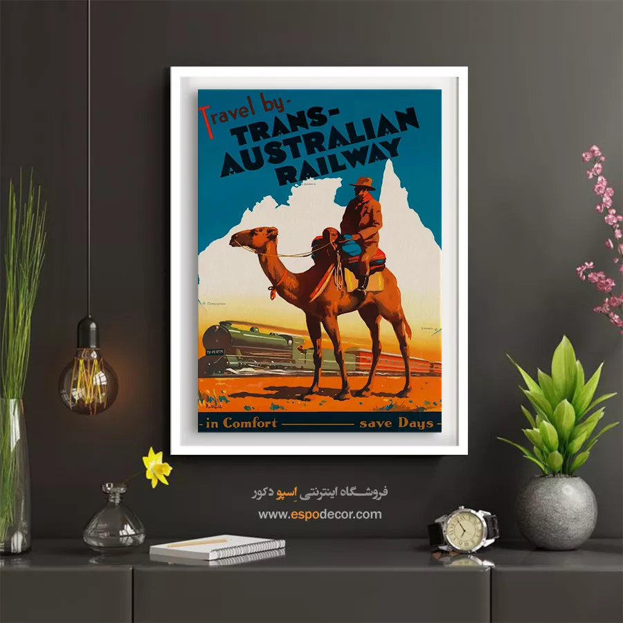 دکور کافه وینتیج - راهآهن سراسری استرالیا – تابلو پوستر وینتیج - اسپو دکور