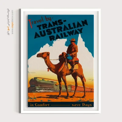 دکور کافه وینتیج - راه‌آهن سراسری استرالیا – تابلو پوستر وینتیج - اسپو دکور