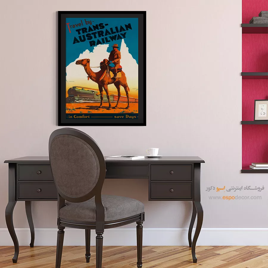 دکور کافه وینتیج - راهآهن سراسری استرالیا – تابلو پوستر وینتیج - اسپو دکور