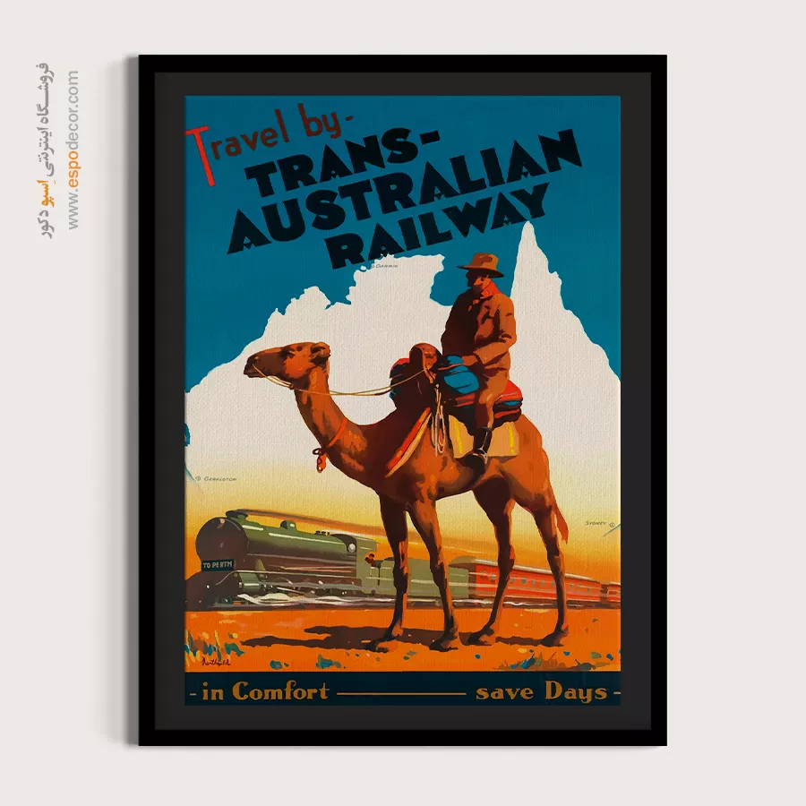 دکور کافه وینتیج - راهآهن سراسری استرالیا – تابلو پوستر وینتیج - اسپو دکور