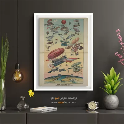 تابلو دیواری کافیشاپ - افتتاح کانال پاناما – تابلو پوستر وینتیج - اسپو دکور