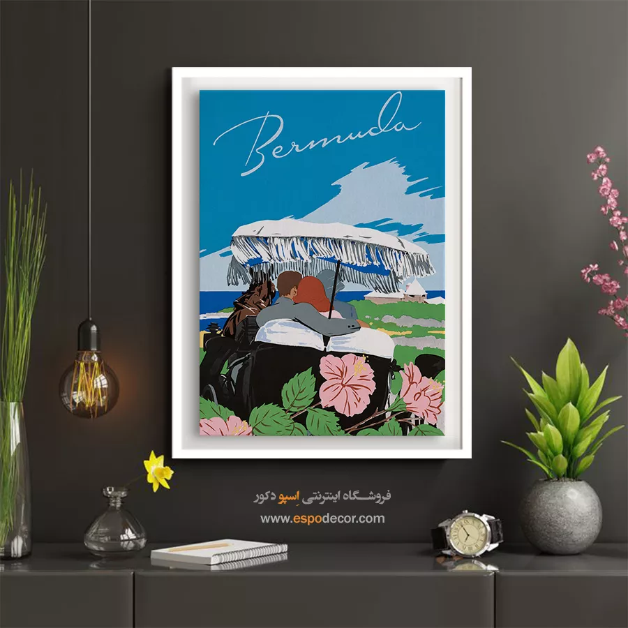 پوستر دیواری کلاسیک - برمودا – تابلو پوستر وینتیج - اسپو دکور