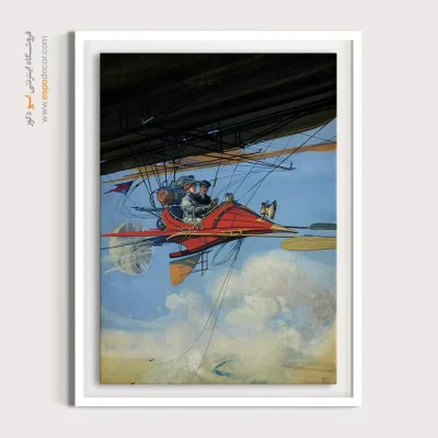 تابلو نقاشی بوم - سفر هوایی قدیمی – تابلو پوستر وینتیج - اسپو دکور