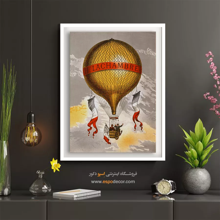 تابلو مناسب دکور کافه - بالون 1880 – تابلو پوستر وینتیج - اسپو دکور