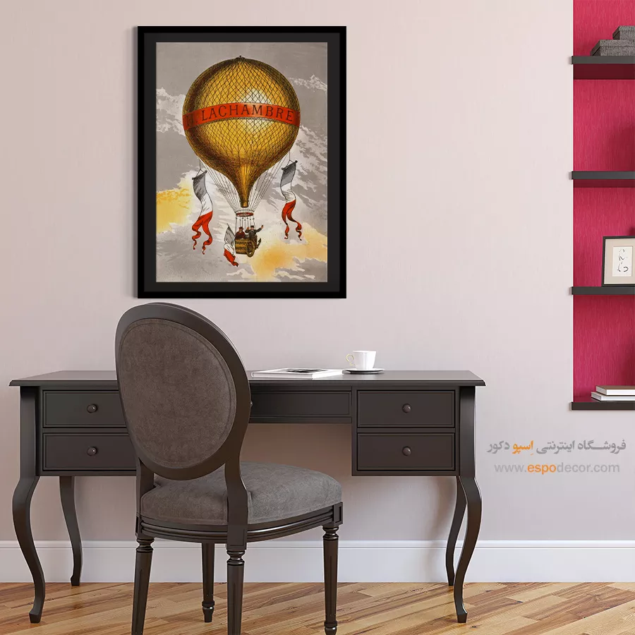 تابلو مناسب دکور کافه - بالون 1880 – تابلو پوستر وینتیج - اسپو دکور