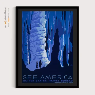 پوستر مناسب فضای کاری - امریکا را ببینید 1936 – تابلو پوستر وینتیج - اسپو دکور