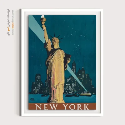 دکور مناسب آپارتمان - سفر با قطار به نیویورک 1927 – تابلو پوستر وینتیج - اسپو دکور