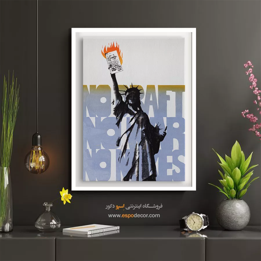 پوسترهای جذاب کافه - بدون سرباز، بدون جنگ، بدون سلاح۱۹۷۹ – تابلو پوستر وینتیج - اسپو دکور