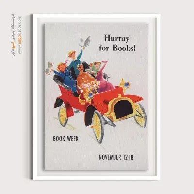 دکوراسیون کافی‌شاپ خارجی - هفته کتاب 1961 – تابلو پوستر وینتیج - اسپو دکور