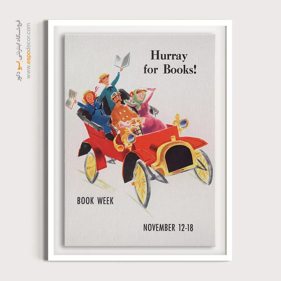 دکوراسیون کافیشاپ خارجی - هفته کتاب 1961 – تابلو پوستر وینتیج - اسپو دکور