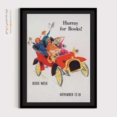 دکوراسیون کافیشاپ خارجی - هفته کتاب 1961 – تابلو پوستر وینتیج - اسپو دکور