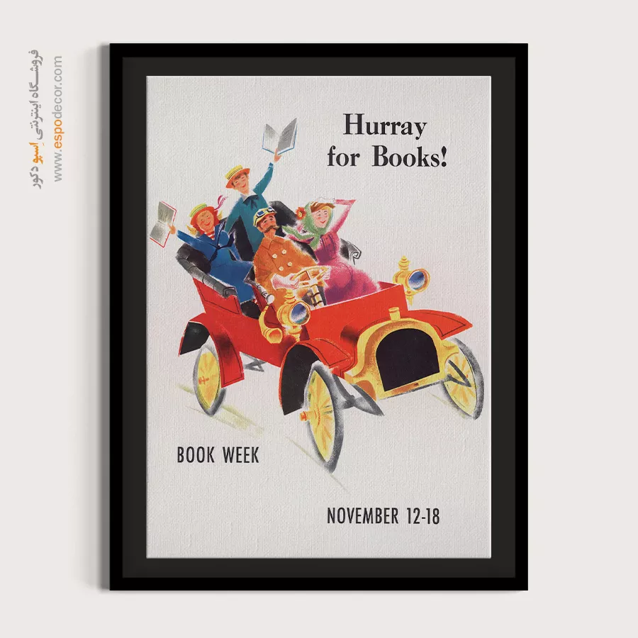دکوراسیون کافیشاپ خارجی - هفته کتاب 1961 – تابلو پوستر وینتیج - اسپو دکور