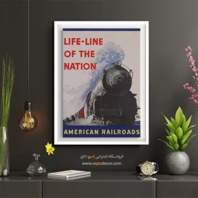 تابلو خاص برای هدیه - راه‌آهن‌های آمریکایی – تابلو پوستر وینتیج - اسپو دکور