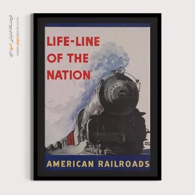 تابلو خاص برای هدیه - راه‌آهن‌های آمریکایی – تابلو پوستر وینتیج - اسپو دکور