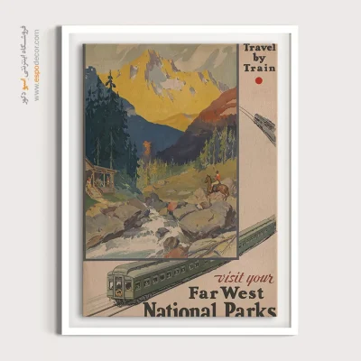 تابلو سبک بوهمی - پارک‌های ملی غرب دور – تابلو پوستر وینتیج - اسپو دکور