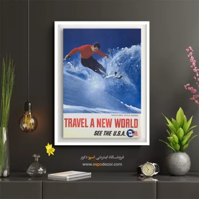تابلو تولد خاص - اسکی در آسپن کلرادو – تابلو پوستر وینتیج - اسپو دکور