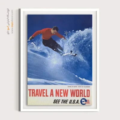 تابلو تولد خاص - اسکی در آسپن کلرادو – تابلو پوستر وینتیج - اسپو دکور