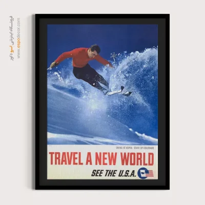 تابلو تولد خاص - اسکی در آسپن کلرادو – تابلو پوستر وینتیج - اسپو دکور