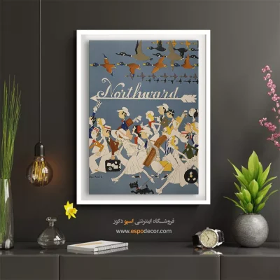 تابلو برای سالگرد - سفر به سرزمین تعطیلات – تابلو پوستر وینتیج - اسپو دکور