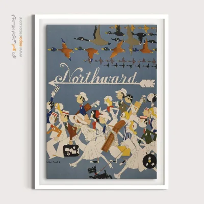 تابلو برای سالگرد - سفر به سرزمین تعطیلات – تابلو پوستر وینتیج - اسپو دکور