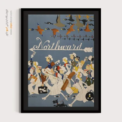 تابلو برای سالگرد - سفر به سرزمین تعطیلات – تابلو پوستر وینتیج - اسپو دکور