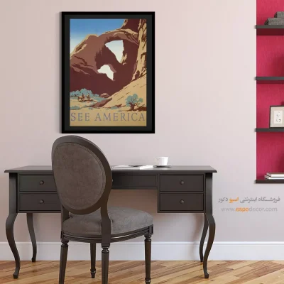 پوستر چاپ دیجیتال - امریکا را ببینید 1936 – تابلو پوستر وینتیج - اسپو دکور