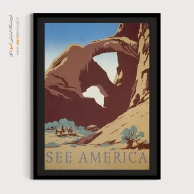 پوستر چاپ دیجیتال - امریکا را ببینید 1936 – تابلو پوستر وینتیج - اسپو دکور