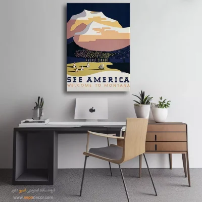 به مونتانا خوش آمدید – تابلو پوستر وینتیج - گالری تابلو وینتیج - اسپو دکور