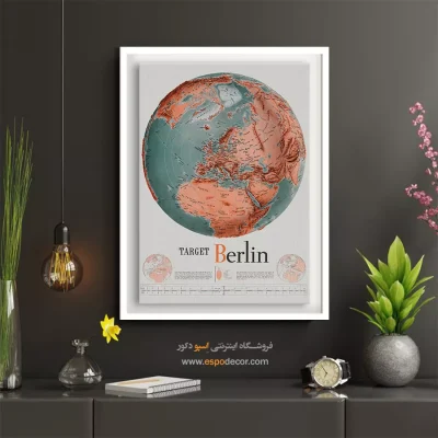 تابلو پوستر برلین - نقشه خبری – تابلو پوستر وینتیج - اسپو دکور