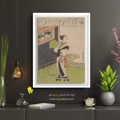 طراحی انگلیسی کلاسیک - راهبی فلوت‌نواز – تابلو پوستر وینتیج - اسپو دکور