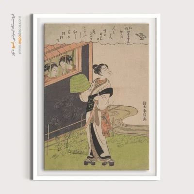 طراحی انگلیسی کلاسیک - راهبی فلوت‌نواز – تابلو پوستر وینتیج - اسپو دکور