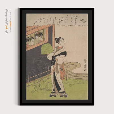 طراحی انگلیسی کلاسیک - راهبی فلوت‌نواز – تابلو پوستر وینتیج - اسپو دکور