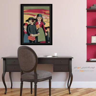 پوستر سبک آلمانی - کرومولیتوگرافی روستایی پنسیلوانیا – تابلو پوستر وینتیج - اسپو دکور