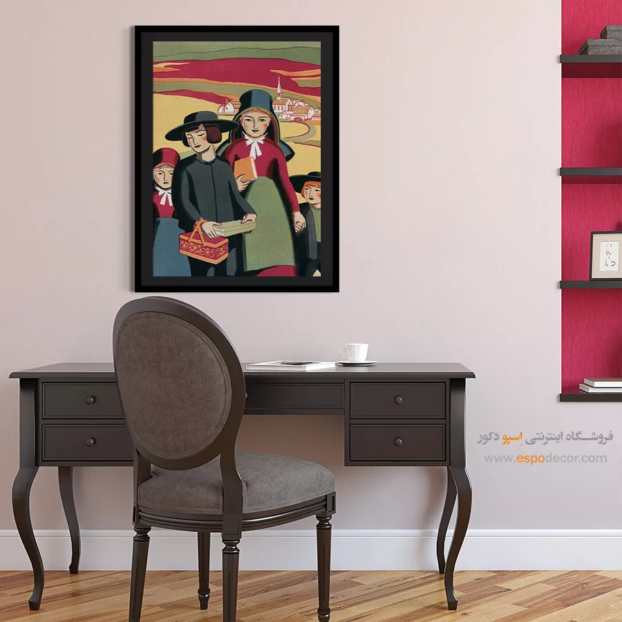 پوستر سبک آلمانی - کرومولیتوگرافی روستایی پنسیلوانیا – تابلو پوستر وینتیج - اسپو دکور