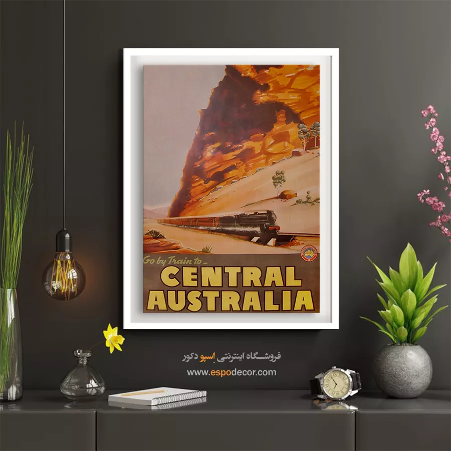 فروش آنلاین پوستر وینتیج - سفر با قطار به تعطیلات زمستانی – تابلو پوستر وینتیج - اسپو دکور