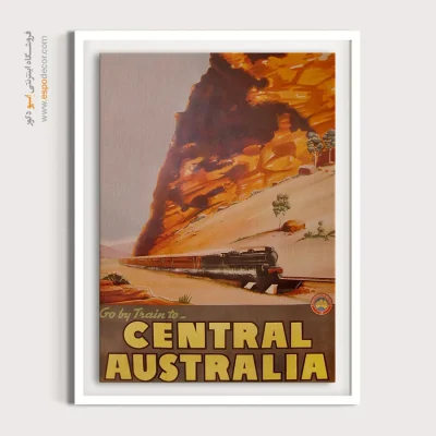 فروش آنلاین پوستر وینتیج - سفر با قطار به تعطیلات زمستانی – تابلو پوستر وینتیج - اسپو دکور