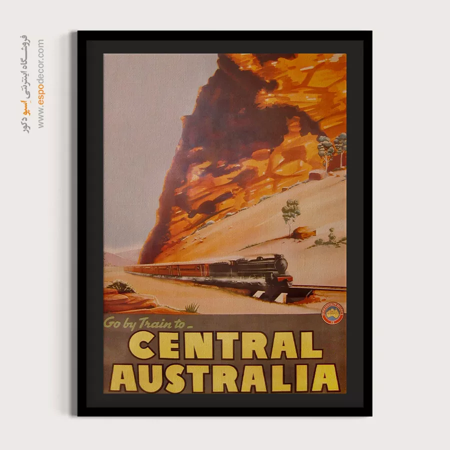 فروش آنلاین پوستر وینتیج - سفر با قطار به تعطیلات زمستانی – تابلو پوستر وینتیج - اسپو دکور