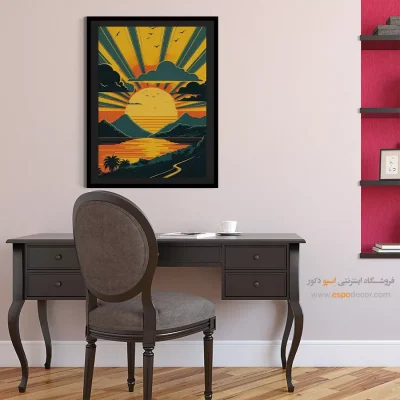 تابلو دیواری لوکس - منظره دریایی با امواج – تابلو پوستر وینتیج - اسپو دکور