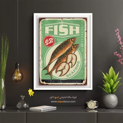 تنوع تابلوهای دیواری وینتیج - رستوران غذاهای دریایی – تابلو پوستر وینتیج - اسپو دکور