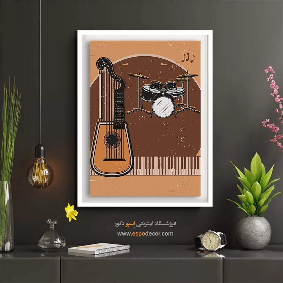 دکوراسیون داخلی با تابلو دیواری - کنسرت موسیقی زنده – تابلو پوستر وینتیج - اسپو دکور